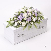 Childrens Casket Spray Blue and Lilac