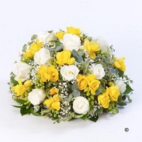Rose and Freesia Posy Yellow and White