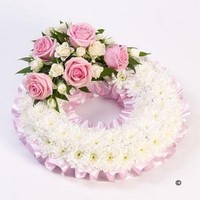 Traditional Wreath  White and Pink