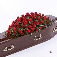 Rose and Carnation Casket Spray Red