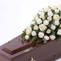 Rose and Carnation Casket Spray White