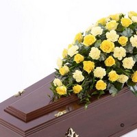 Rose and Carnation Casket Spray Yellow