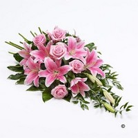 Rose and Lily Spray Pink