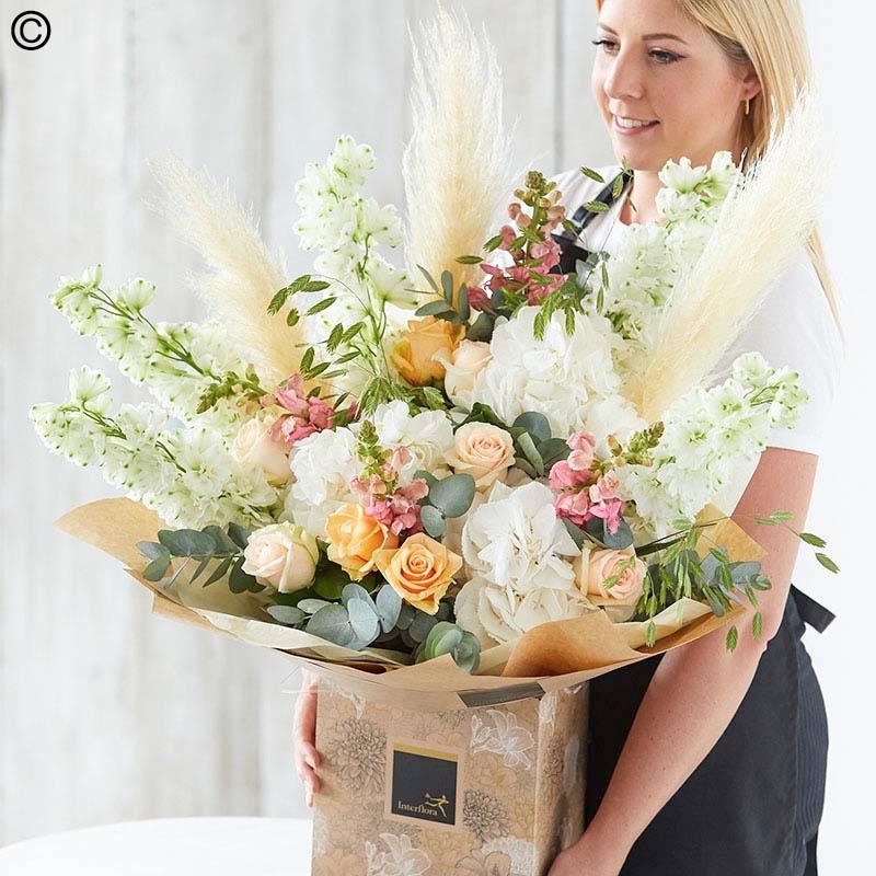 Neutral Lily Free Hand Tied Bouquet Made With The Finest Flowers