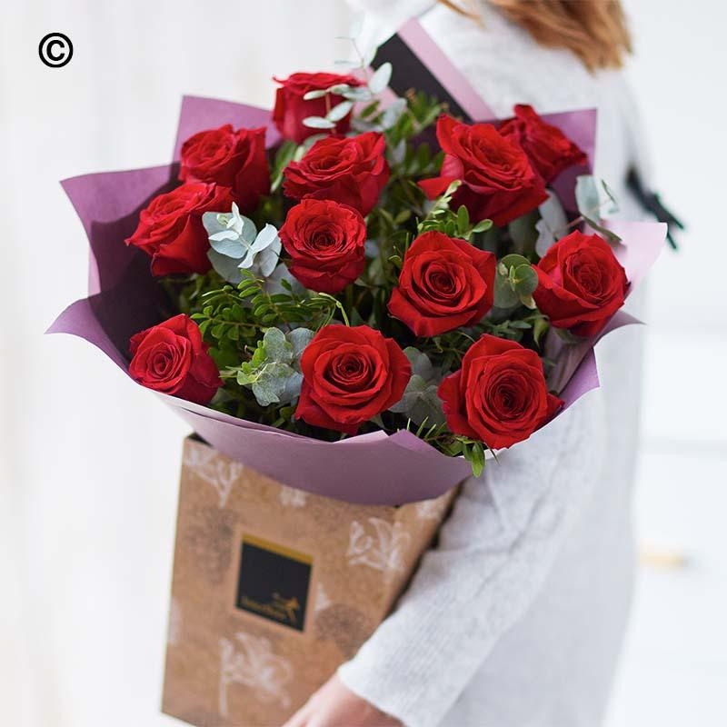 Luxury Dozen Red Rose Bouquet