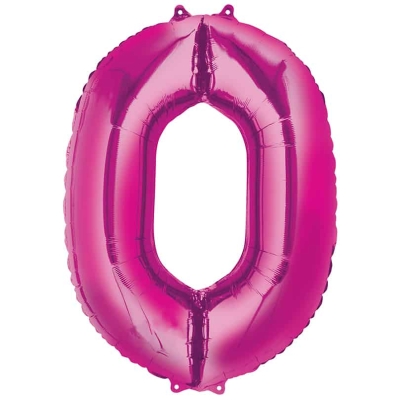 0 Birthday Balloon Pink