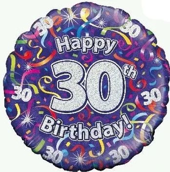 30th Birthday Foil Balloon, Florist Choice