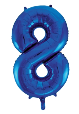 8 Birthday Balloon Blue