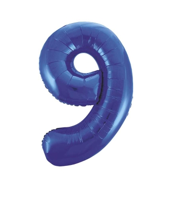 9 Birthday Balloon Blue
