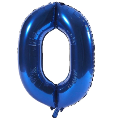 0 Birthday Balloon Blue