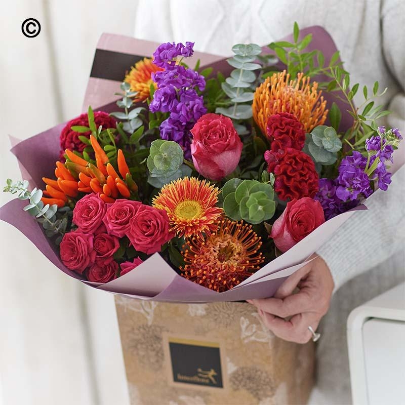 Valentines Vibrant Hand tied Florist Choice