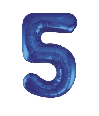 5 Birthday Balloon Blue