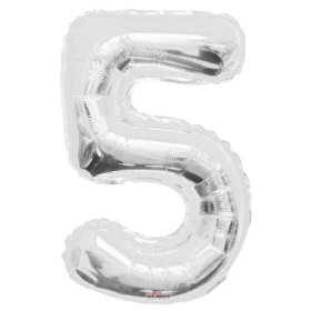 5th Silver Birthday Balloon