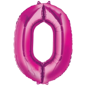 0 Birthday Balloon Pink