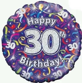 30th Birthday Foil Balloon, Florist Choice