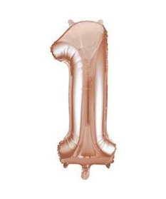 1 Birthday Balloon Rose Gold