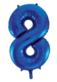8 Birthday Balloon Blue