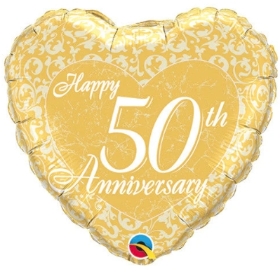 50th Wedding Anniversary Foil Balloon, Florist Choice