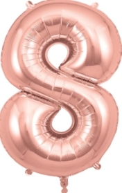 8 Birthday Balloon Rose Gold